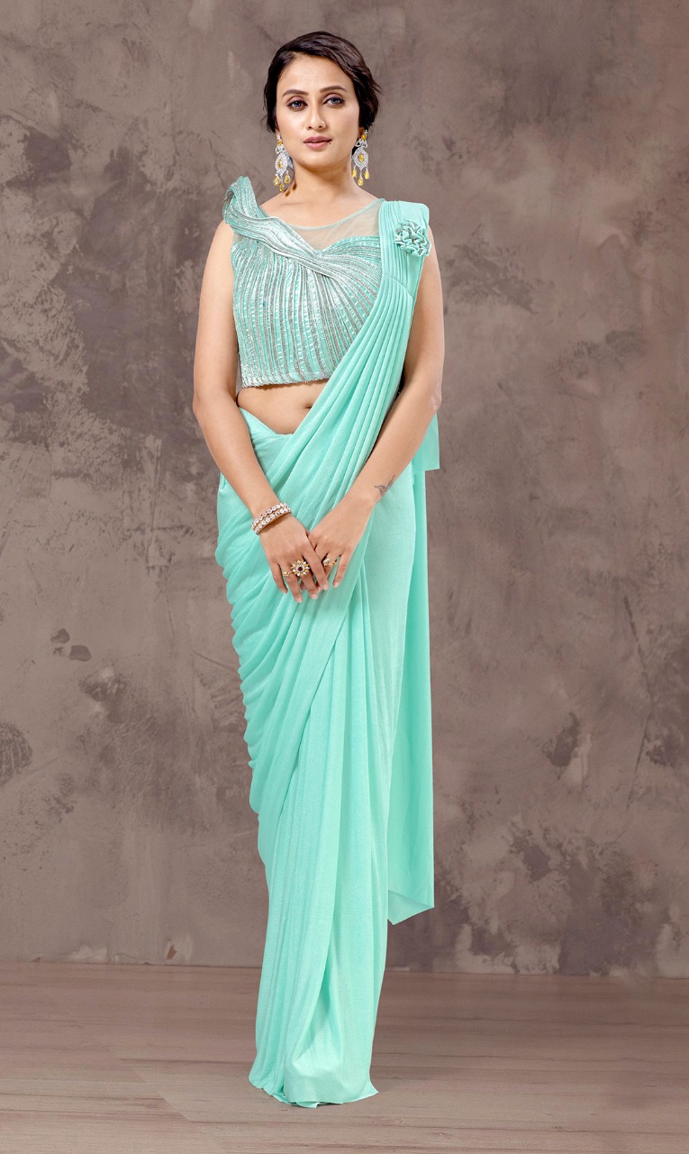 amoha trendz Design No 10506 Imported Lycra gorgeous look saree catalog