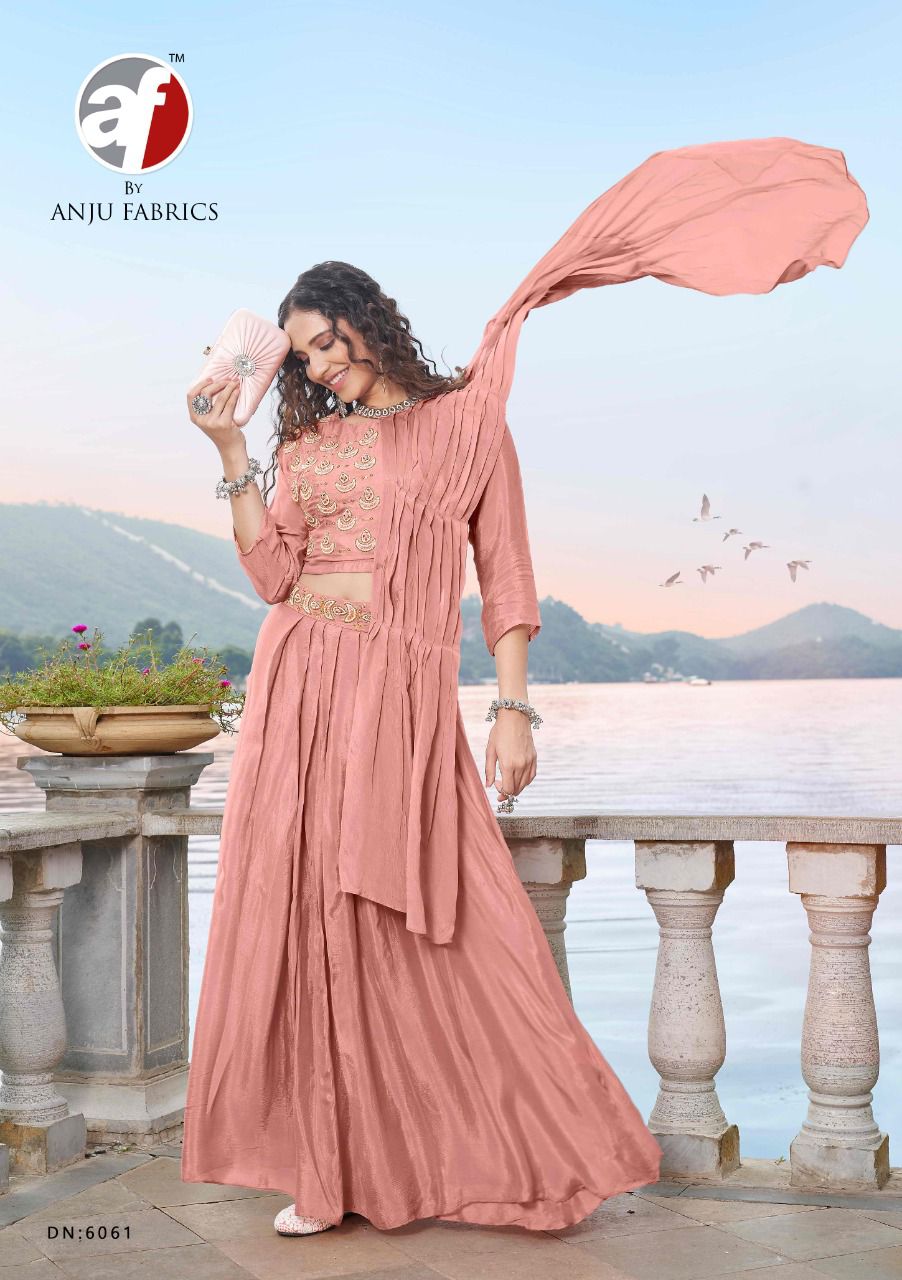 anju fabrics dastoor vol 2 viscose elegant stylish look indo western catalog