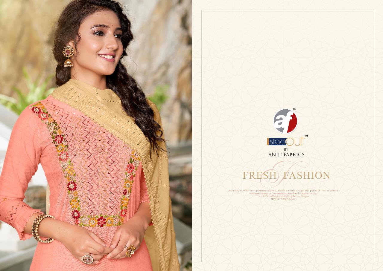 anju fabrics insta girls vol 1viscose new and modern style top pant and dupatta catalog