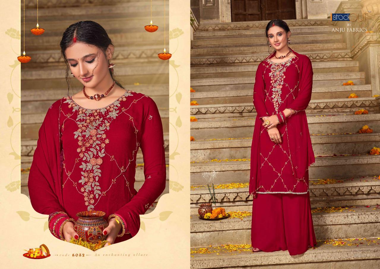 anju fabrics sindoor viscose  new and modern style top sharara and dupatta catalog