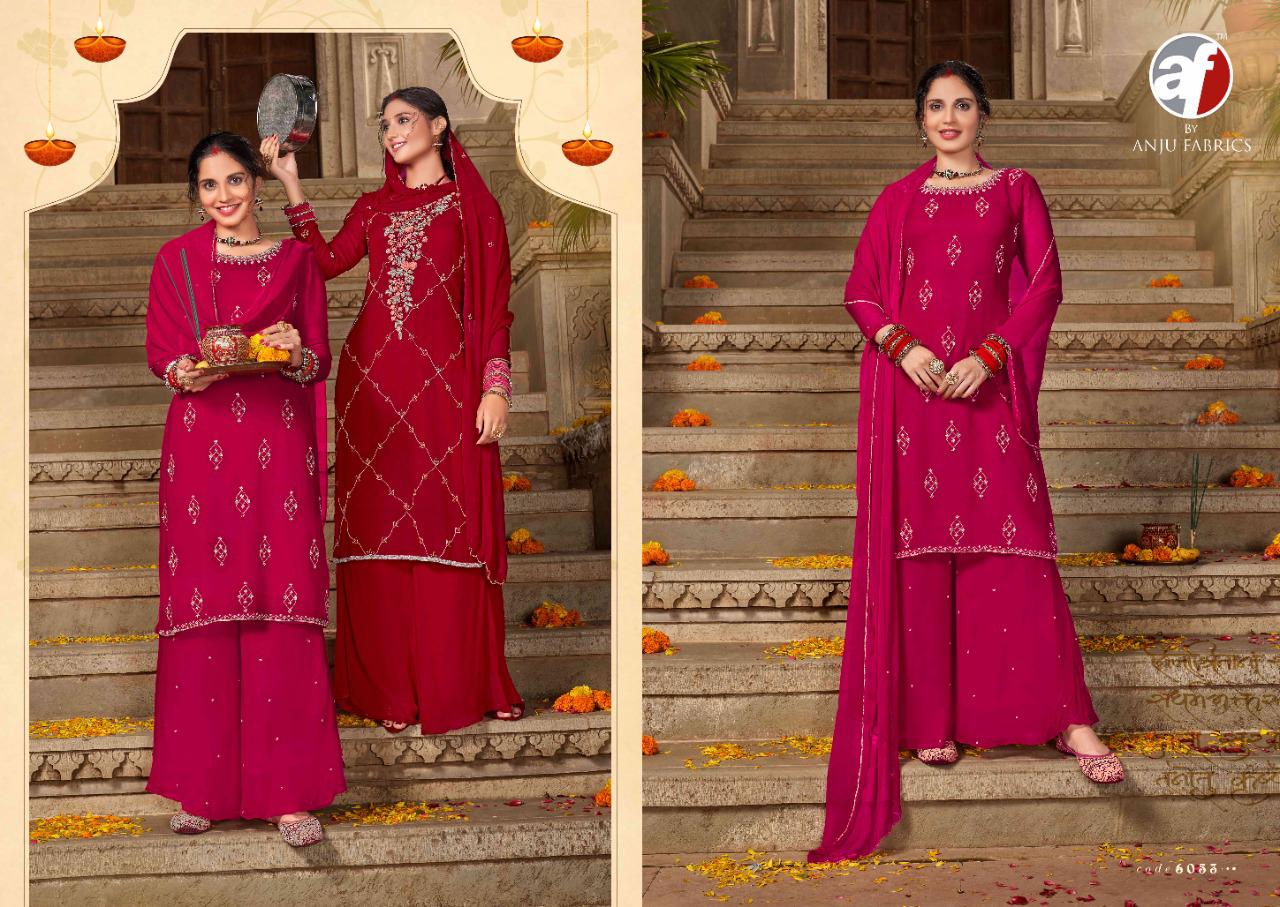 anju fabrics sindoor viscose  new and modern style top sharara and dupatta catalog