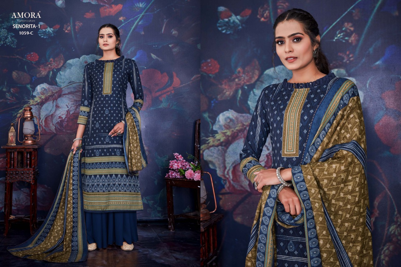 beliza desianer studio amora senorita 1 pashmina astonishing look digital print salwar suit catalog