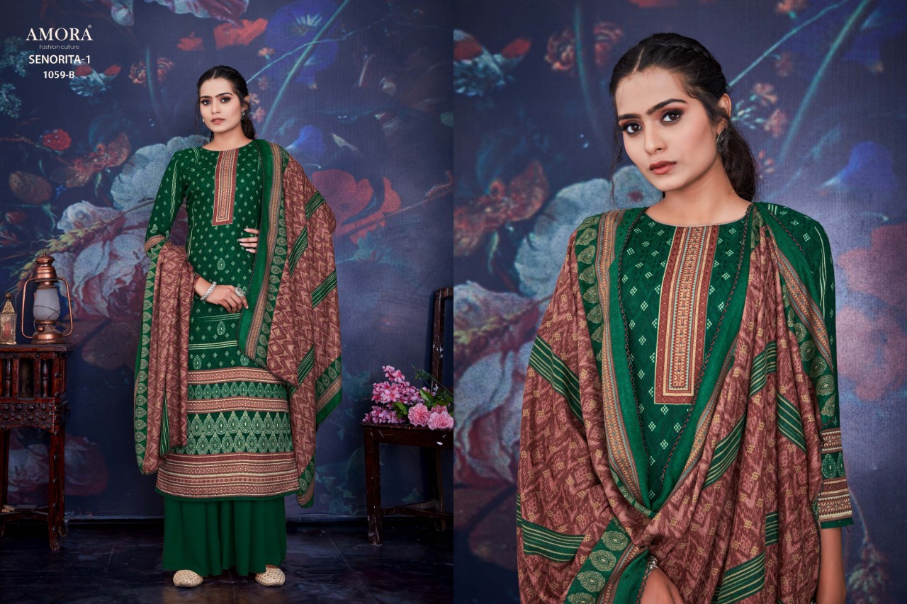 beliza desianer studio amora senorita 1 pashmina astonishing look digital print salwar suit catalog