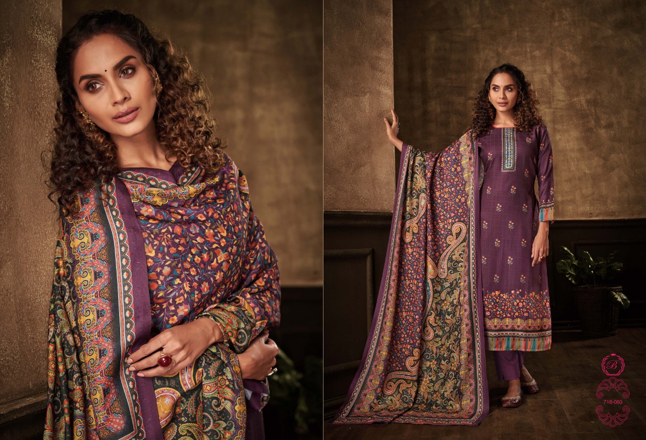 beliza desianer studio minakari pashmina astonishing look digital print salwar suit catalog