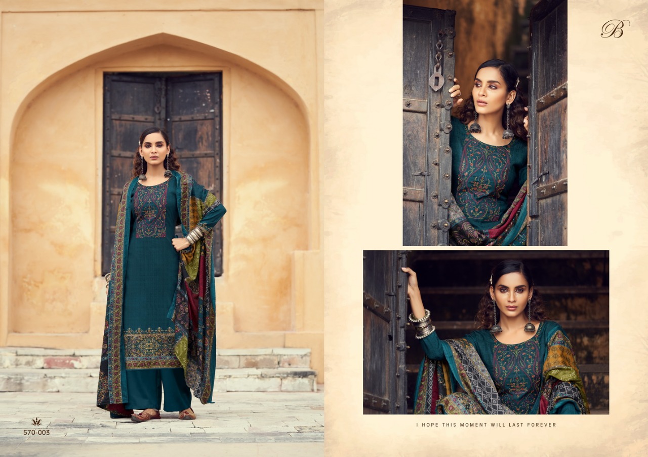 beliza desianer studio swara pashmina astonishing look digital print salwar suit catalog