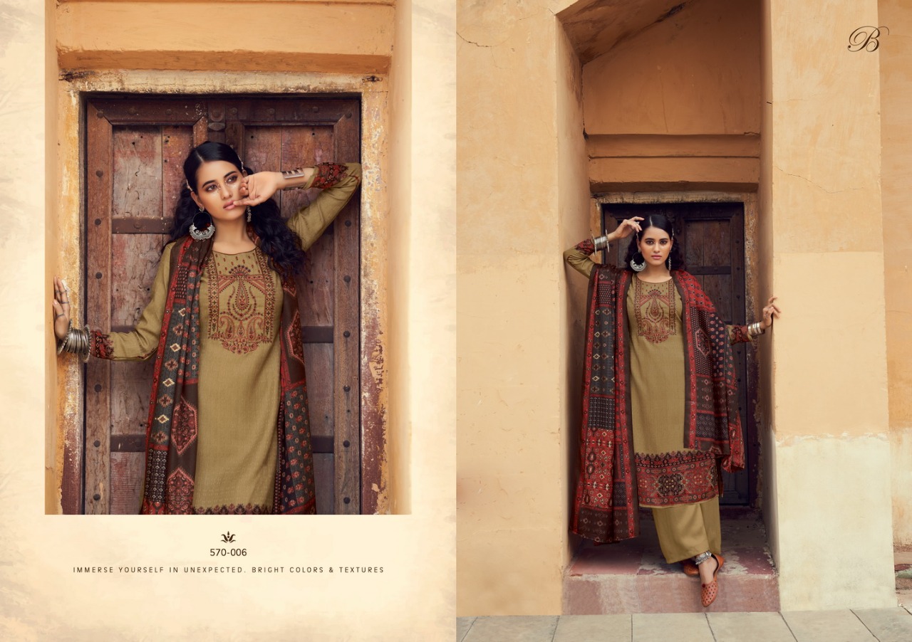 beliza desianer studio swara pashmina astonishing look digital print salwar suit catalog