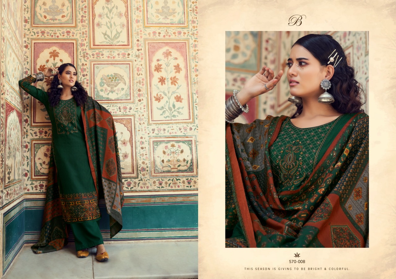 beliza desianer studio swara pashmina astonishing look digital print salwar suit catalog