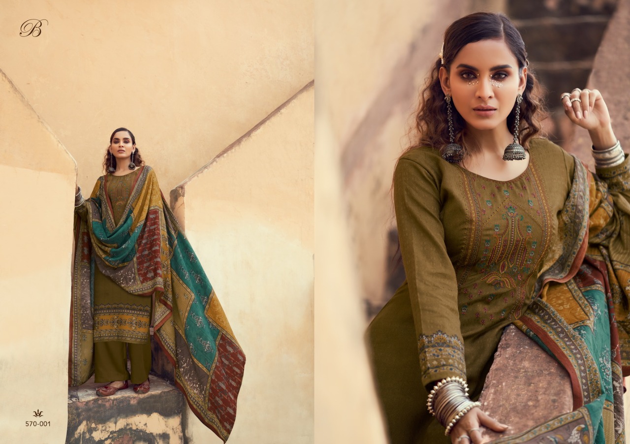 beliza desianer studio swara pashmina astonishing look digital print salwar suit catalog