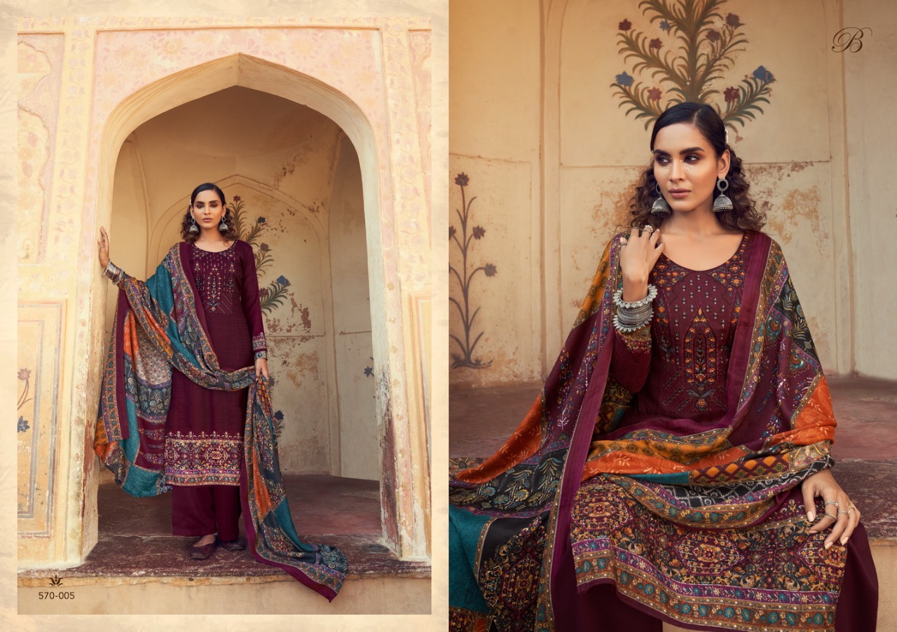 beliza desianer studio swara pashmina astonishing look digital print salwar suit catalog