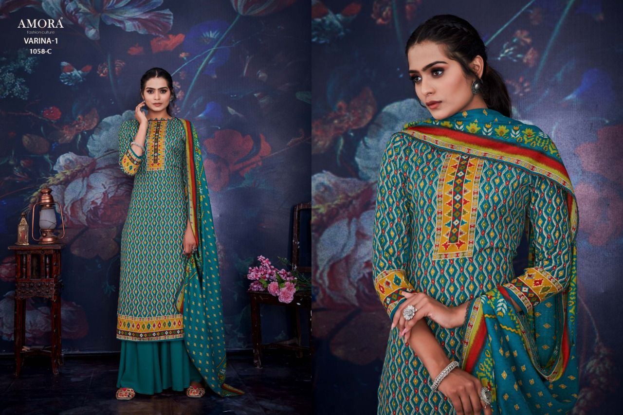 belliza designer studio amora varina 1 pure pashmina exclusive print salwar suit catalog