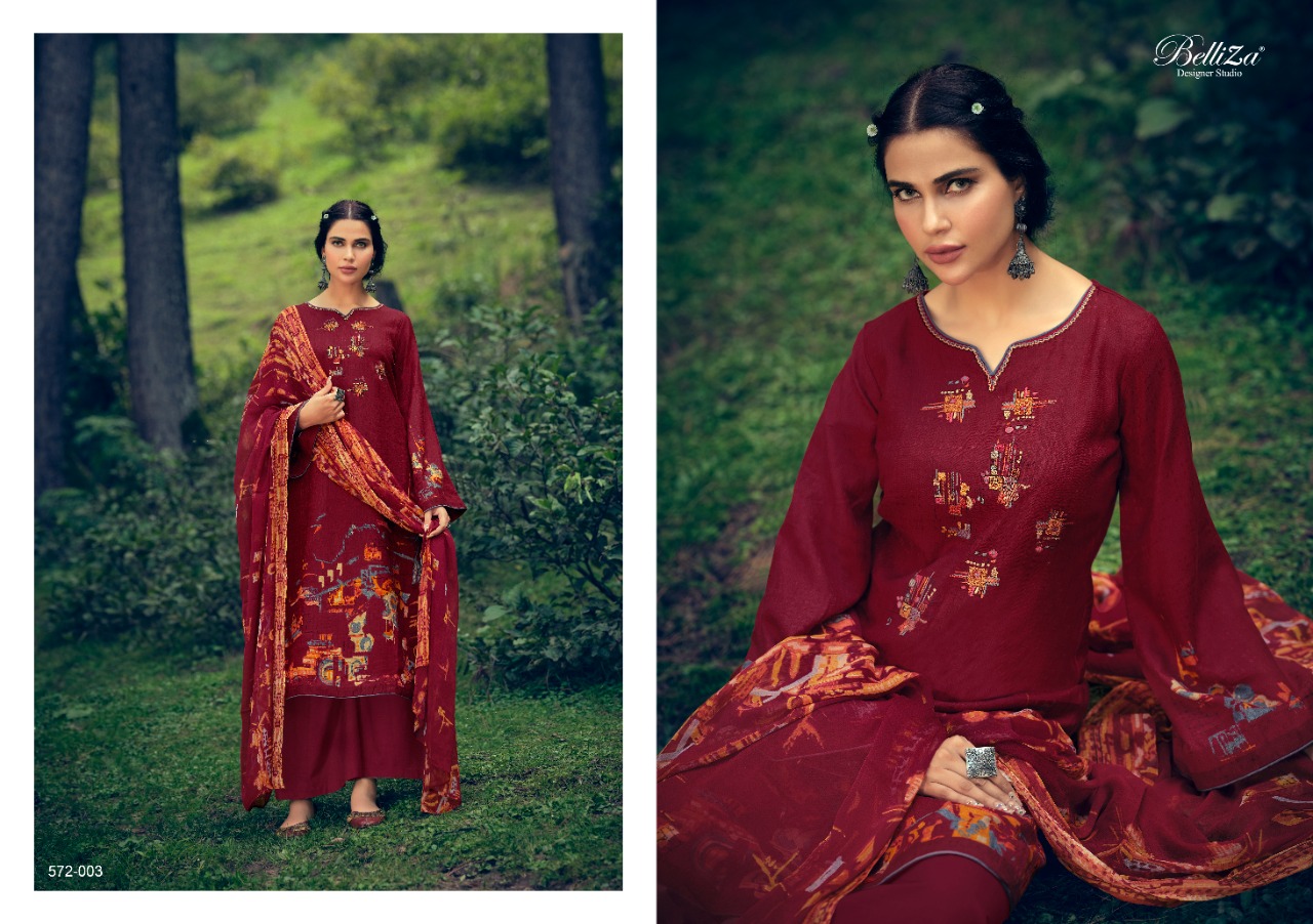 belliza designer studio aveera pashmina exclusive print salwar suit catalog