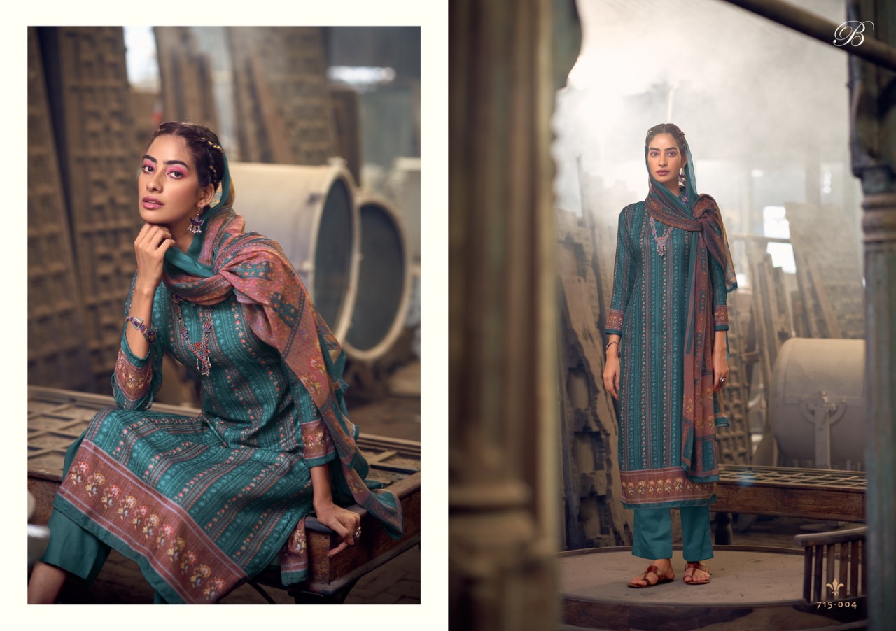 belliza designer studio felix pashmina decent look salwar suit catalog