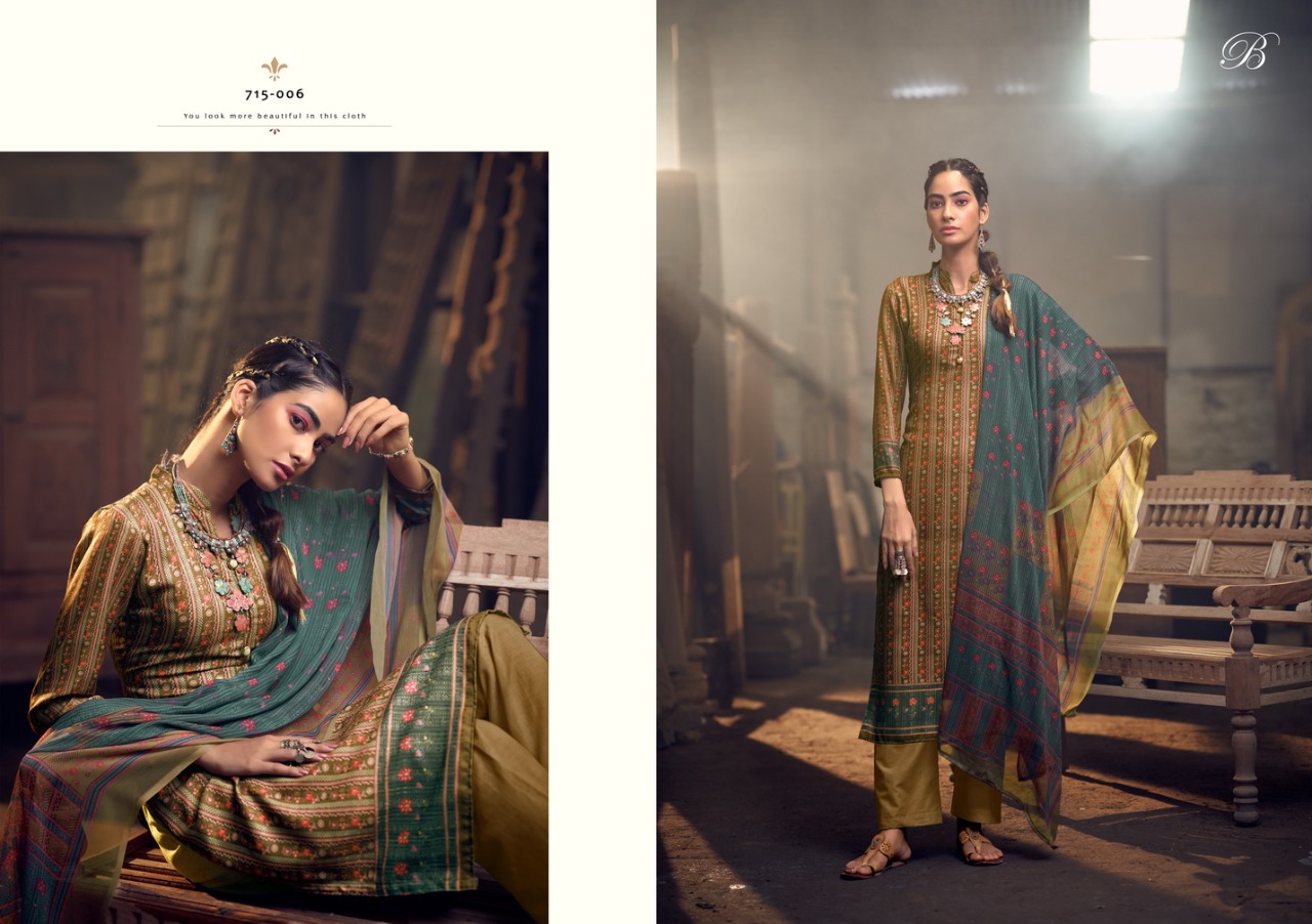 belliza designer studio felix pashmina decent look salwar suit catalog