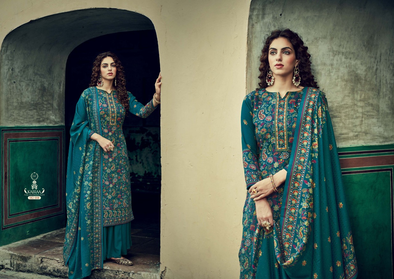 belliza designer studio Kairaa pure pashmina exclusive print salwar suit catalog