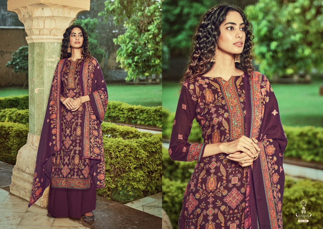 belliza designer studio Kairaa pure pashmina exclusive print salwar suit catalog