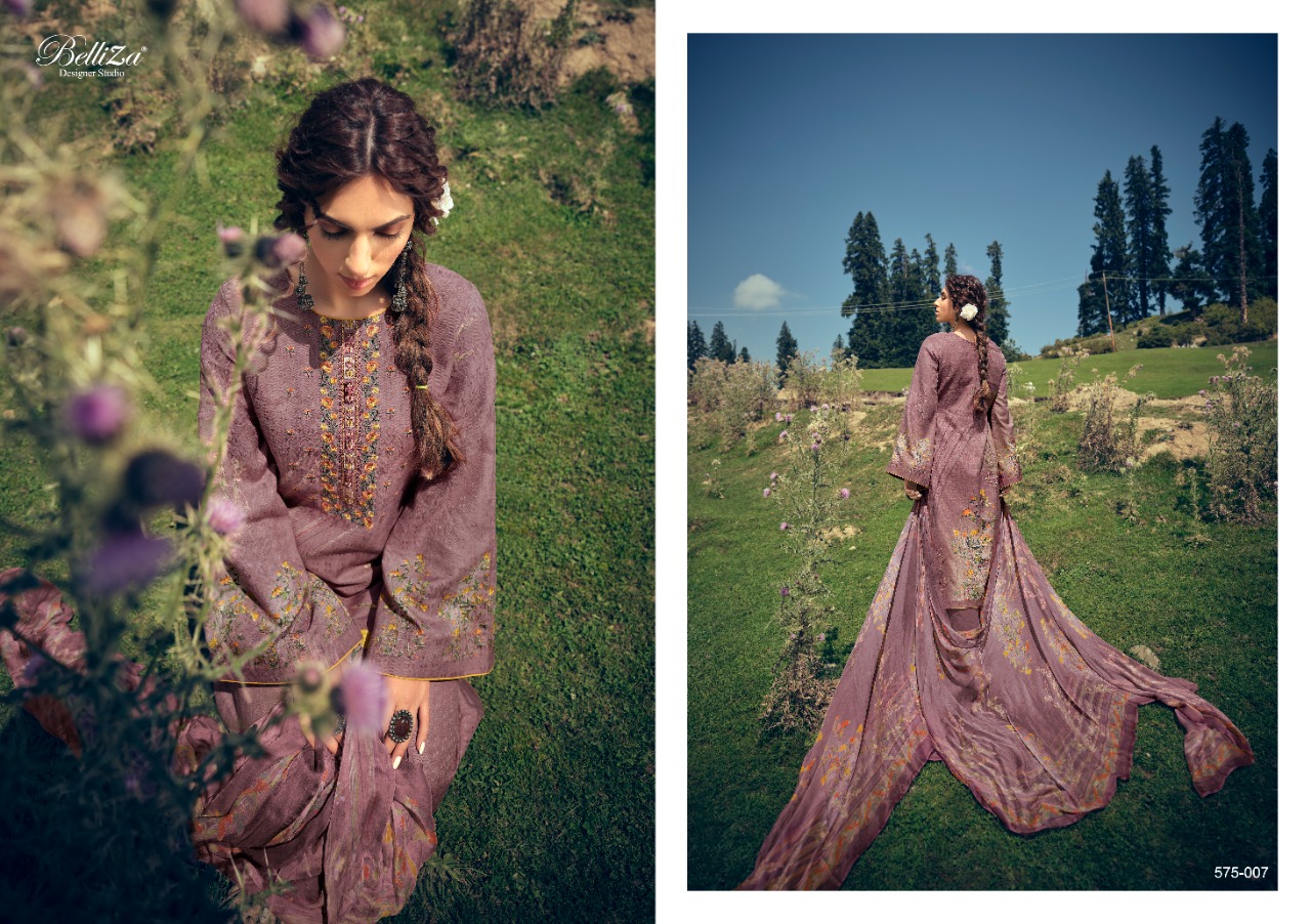 belliza designer studio kimaya pure pashmina exclusive print salwar suit catalog