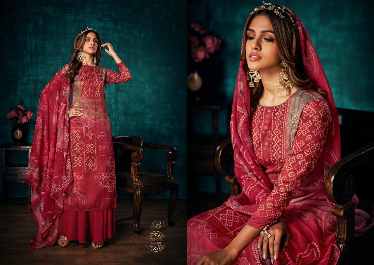 belliza designer studio royal bandhej pashmina exclusive print salwar suit catalog