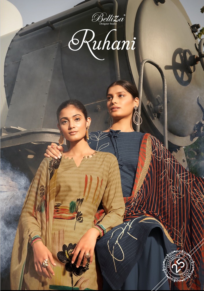 belliza designer studio ruhani pure pashmina exclusive print salwar suit catalog