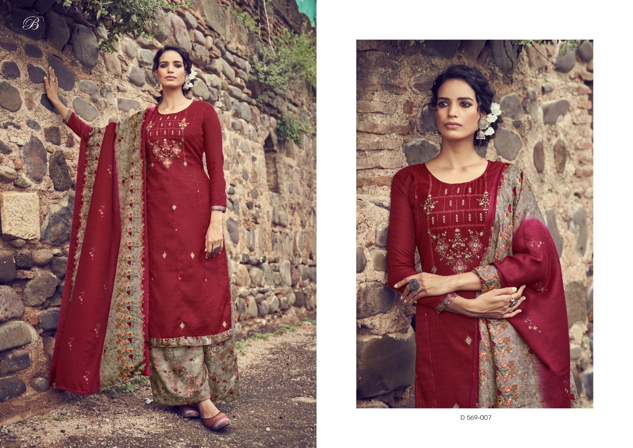 belliza designer studio simora pashmina exclusive print salwar suit catalog