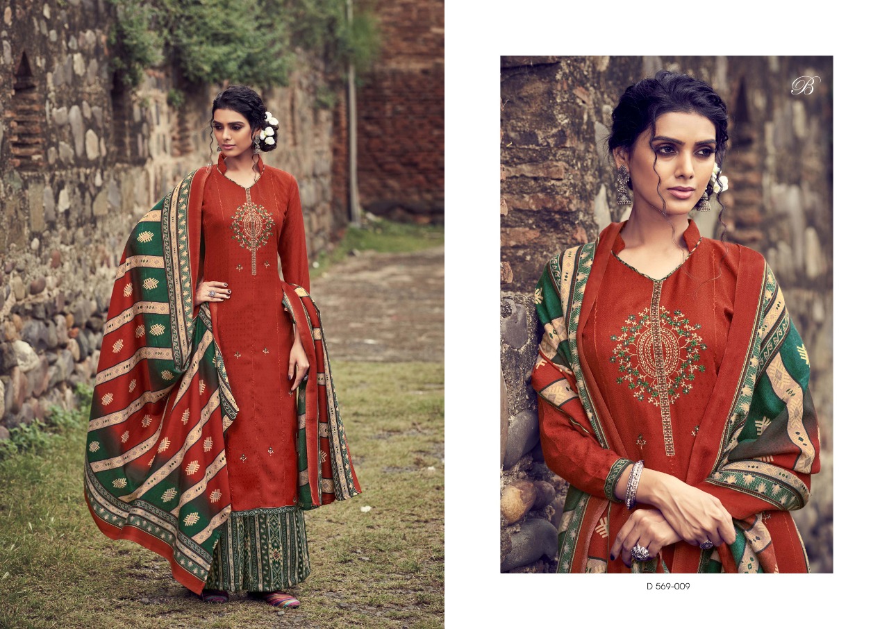 belliza designer studio simora pashmina exclusive print salwar suit catalog