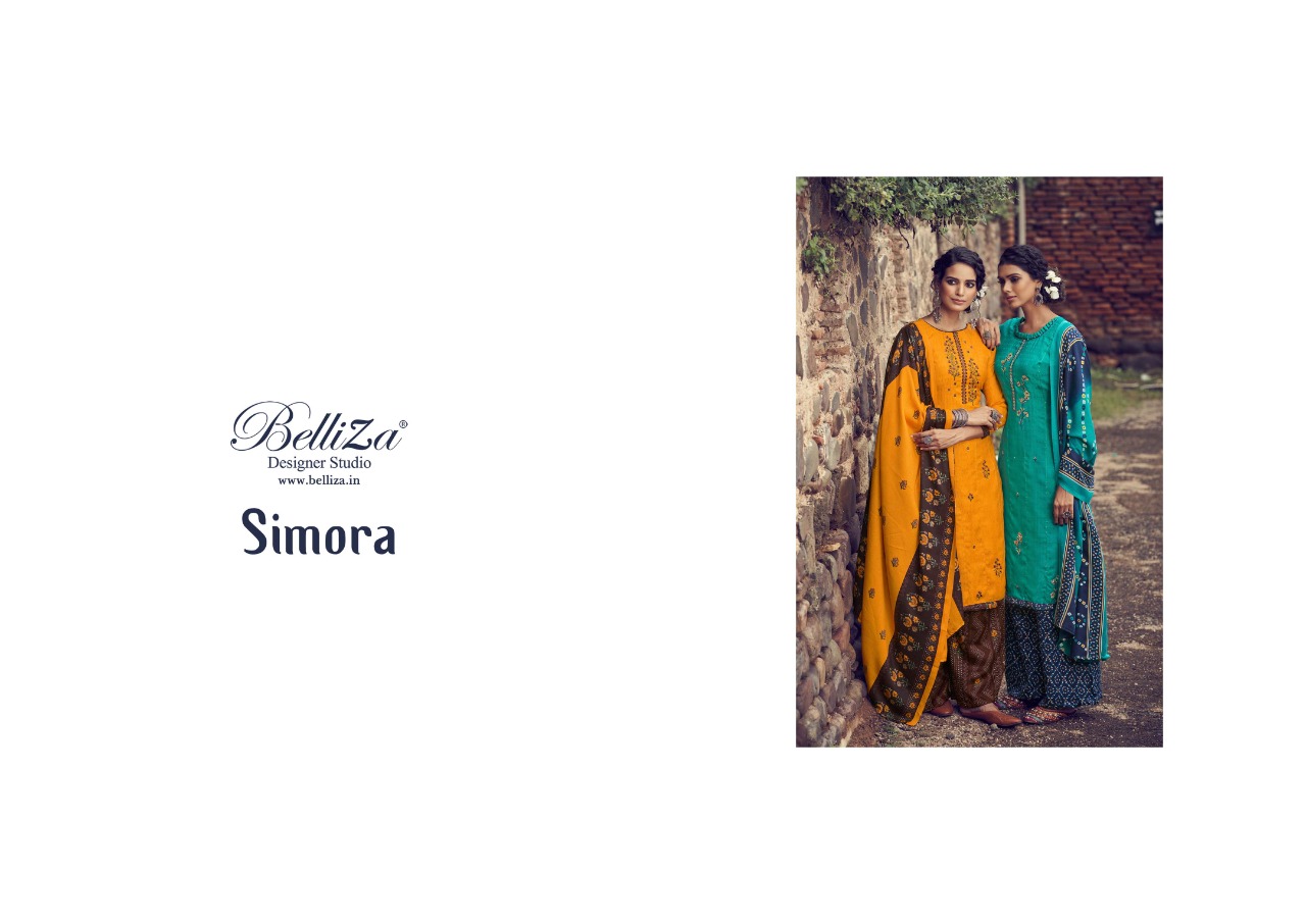 belliza designer studio simora pashmina exclusive print salwar suit catalog