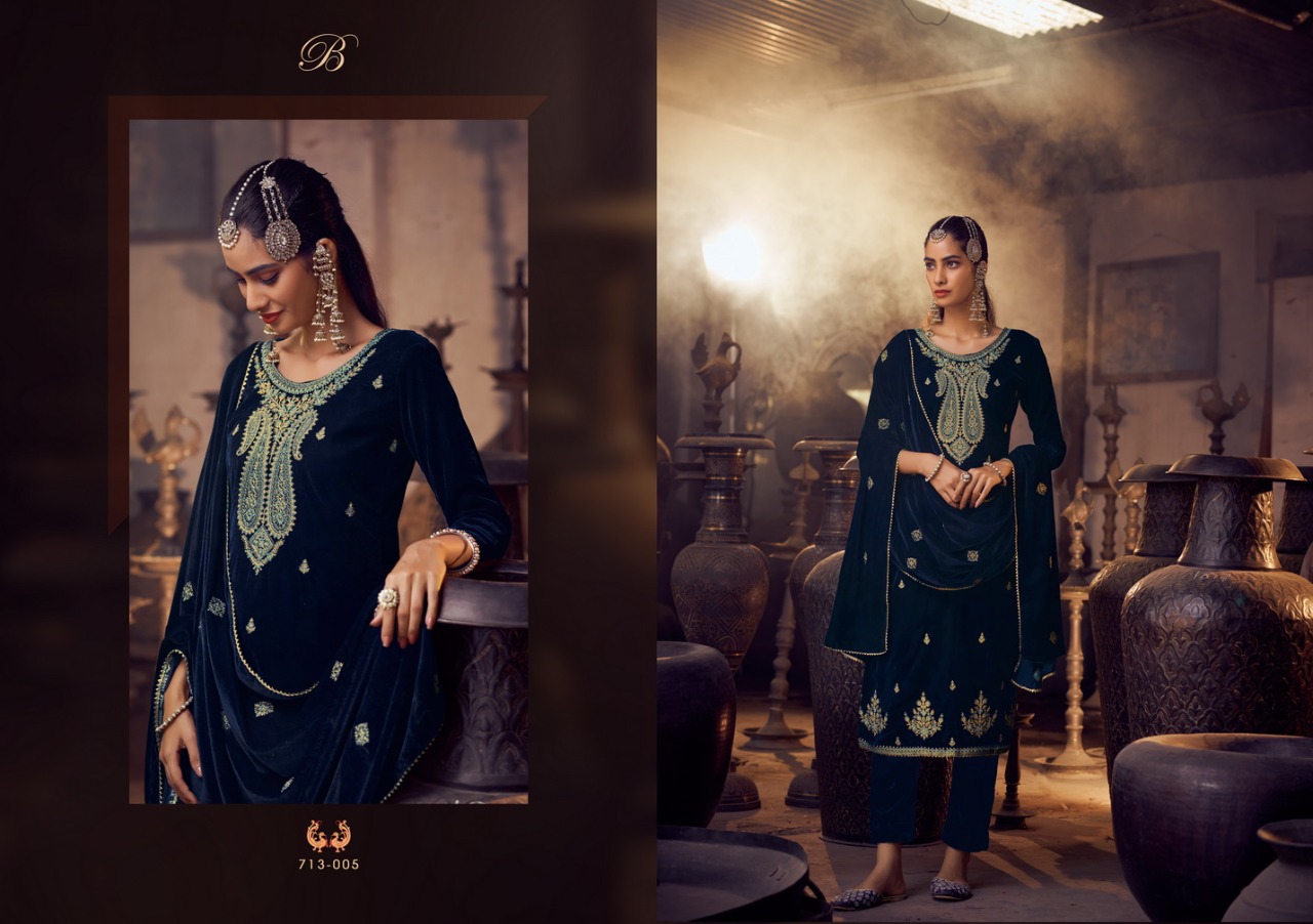 belliza designer studio velvet luxury velvet decent look salwar suit catalog