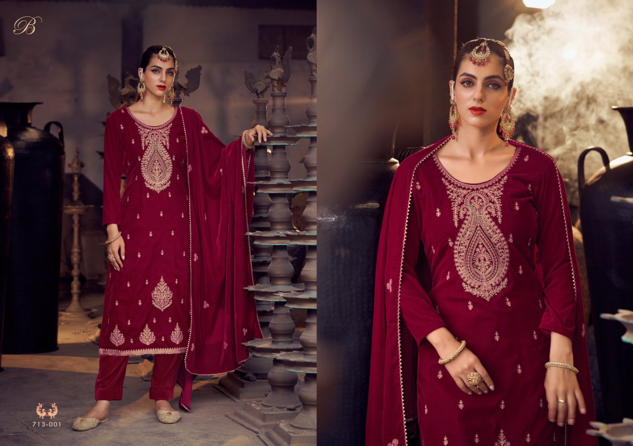 belliza designer studio velvet luxury velvet decent look salwar suit catalog