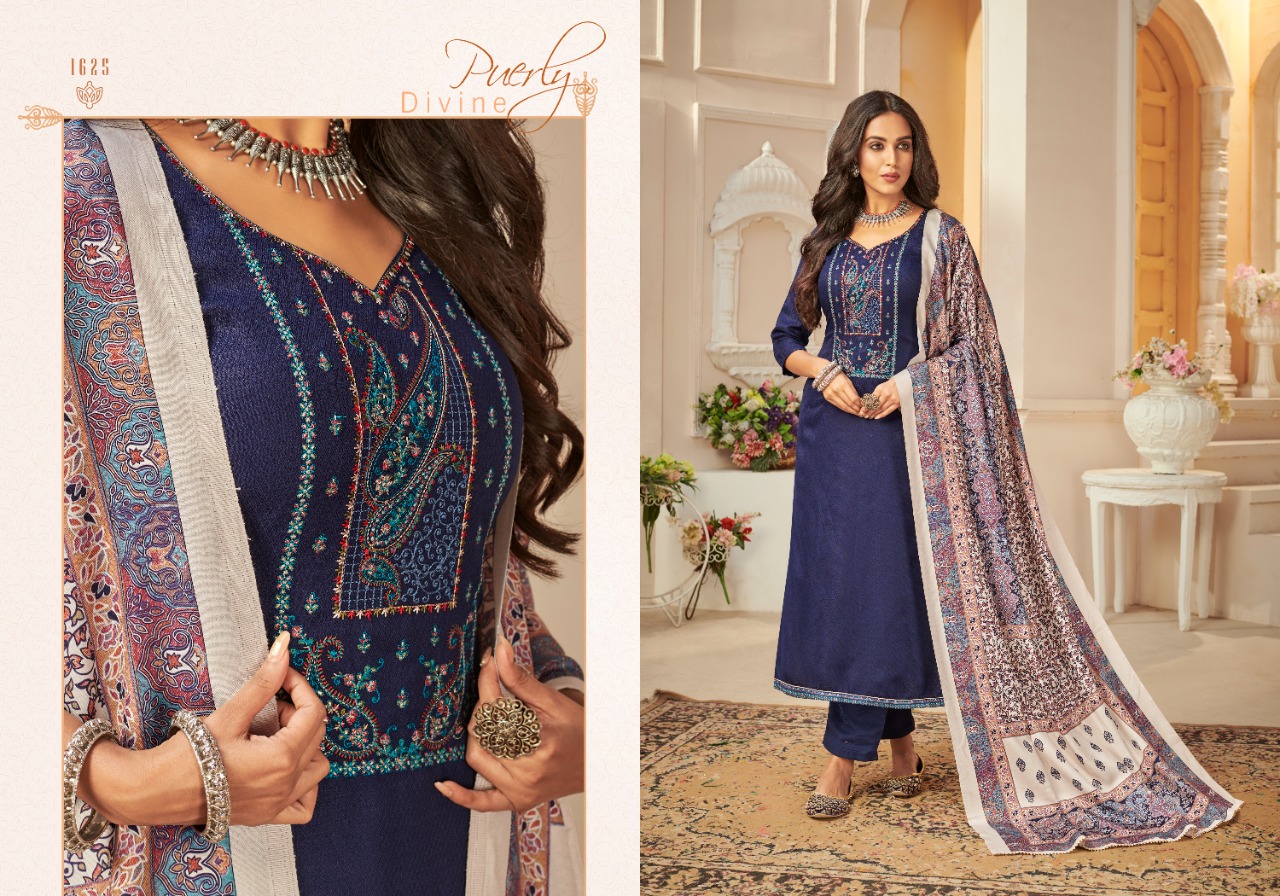 bipson kashmiri beauty  Woollen Pashmina catchy look and colours salwar suit catalog