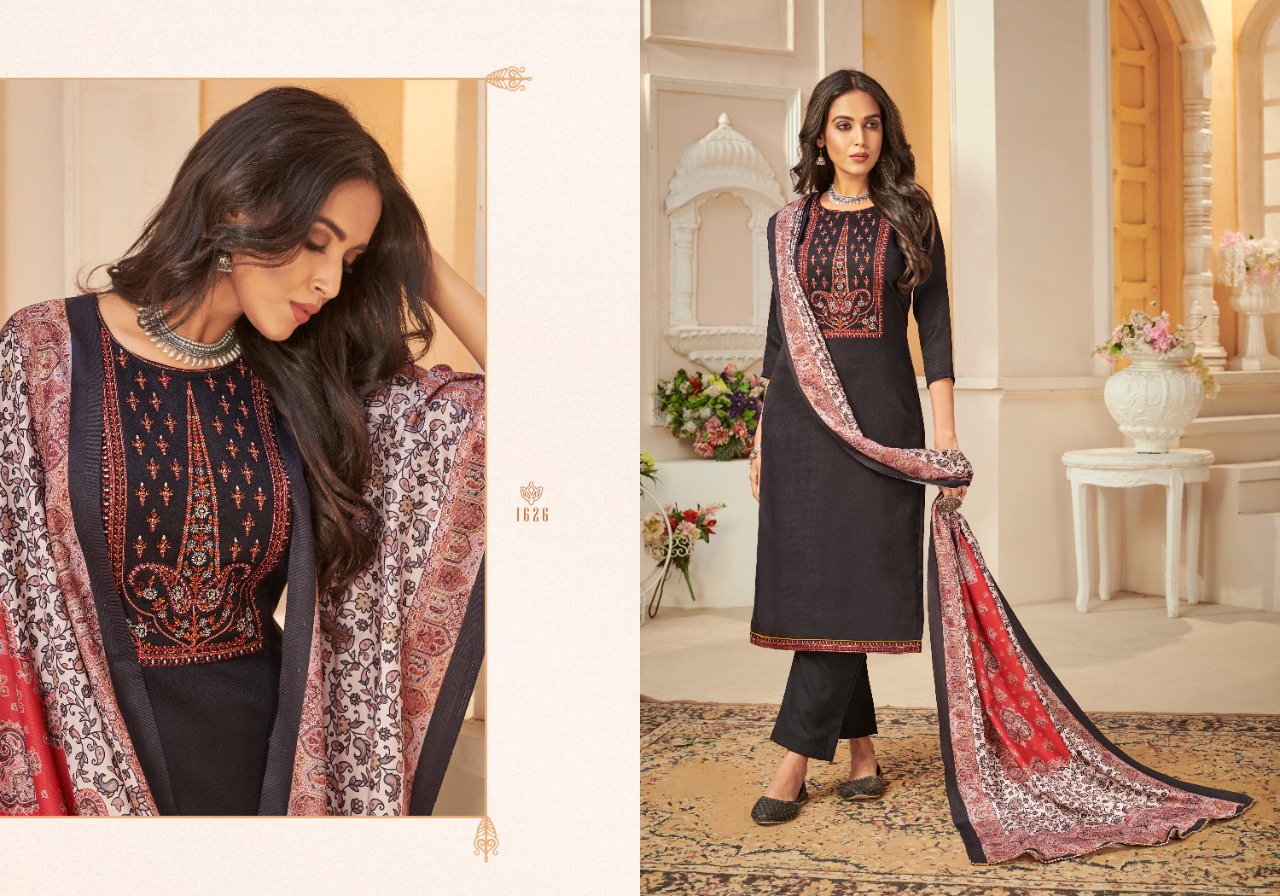 bipson kashmiri beauty  Woollen Pashmina catchy look and colours salwar suit catalog