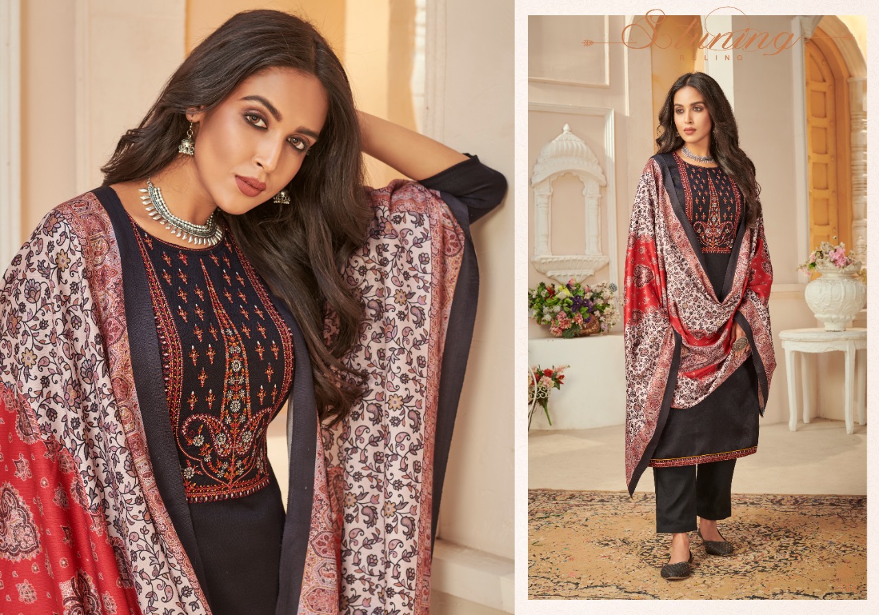 bipson kashmiri beauty  Woollen Pashmina catchy look and colours salwar suit catalog