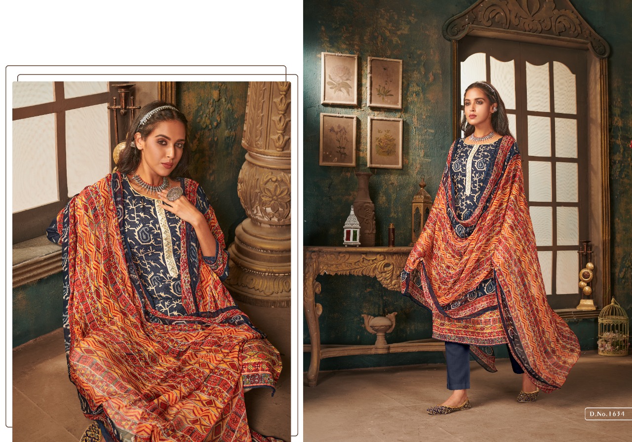 bipson phulkari pure pashmina gorgeous look salwar suit catalog