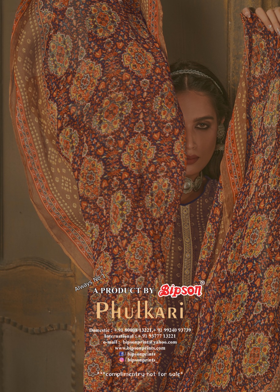 bipson phulkari pure pashmina gorgeous look salwar suit catalog