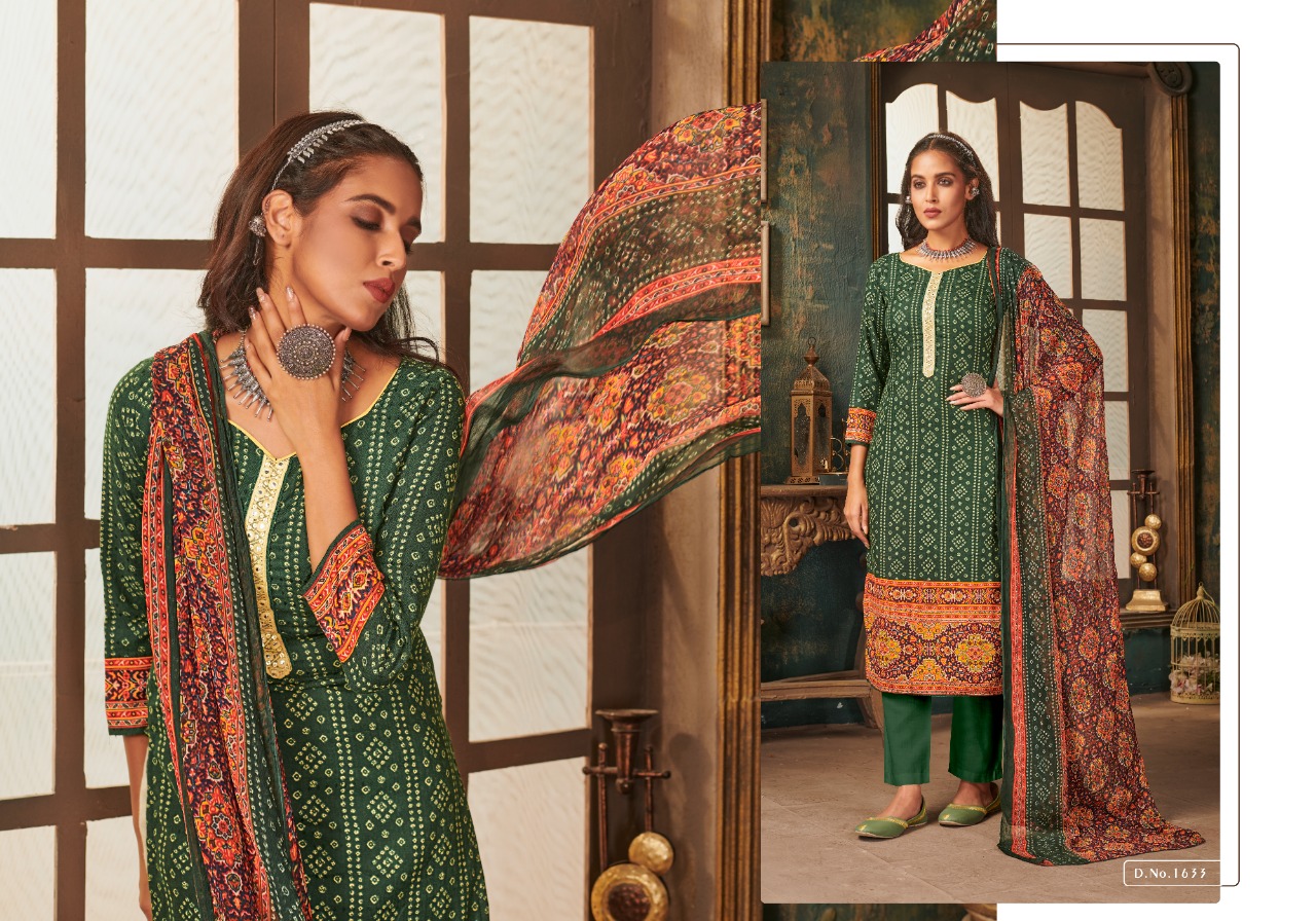 bipson phulkari pure pashmina gorgeous look salwar suit catalog