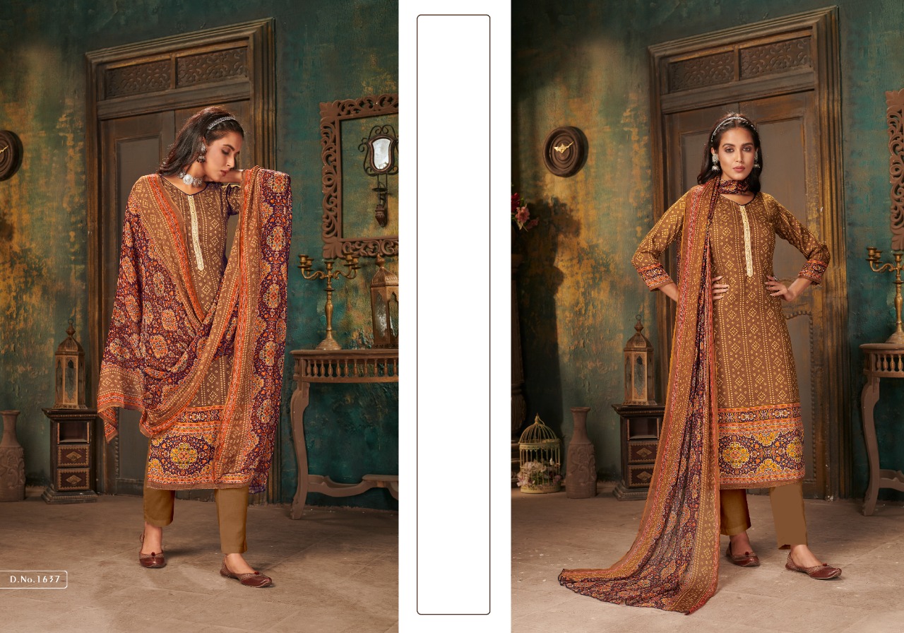 bipson phulkari pure pashmina gorgeous look salwar suit catalog