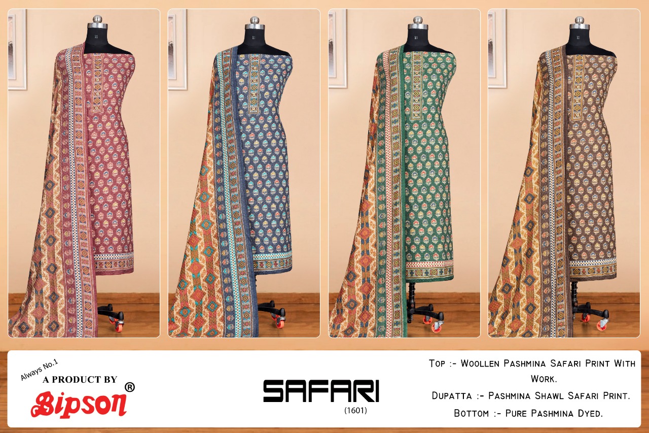 bipson safari d no 1601 pashmina astonishing salwar suit catalog