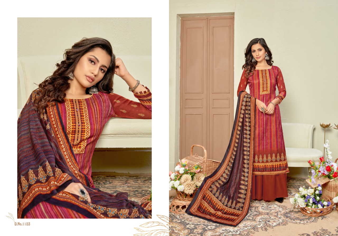 bipson shaneel 4 woollen pashmina gorgeous look salwar suit catalog