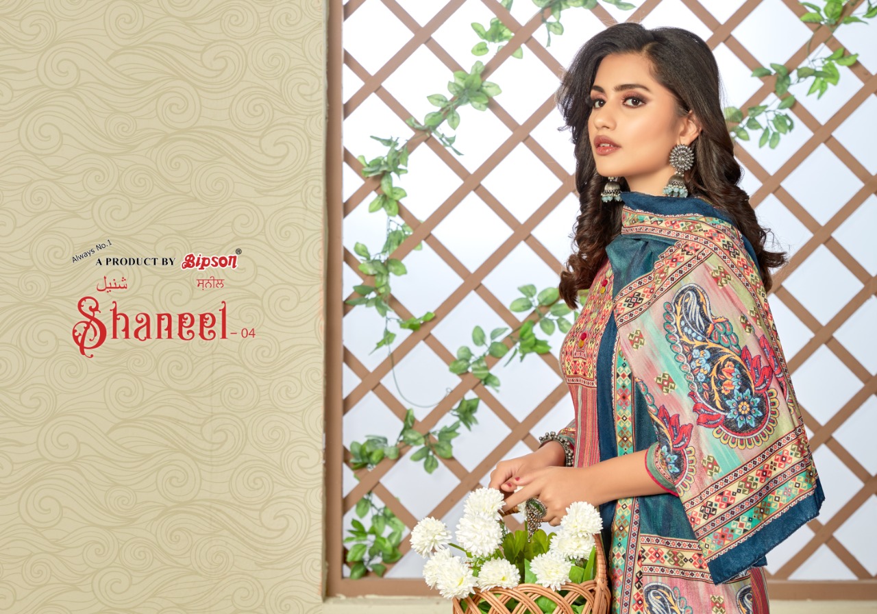 bipson shaneel 4 woollen pashmina gorgeous look salwar suit catalog