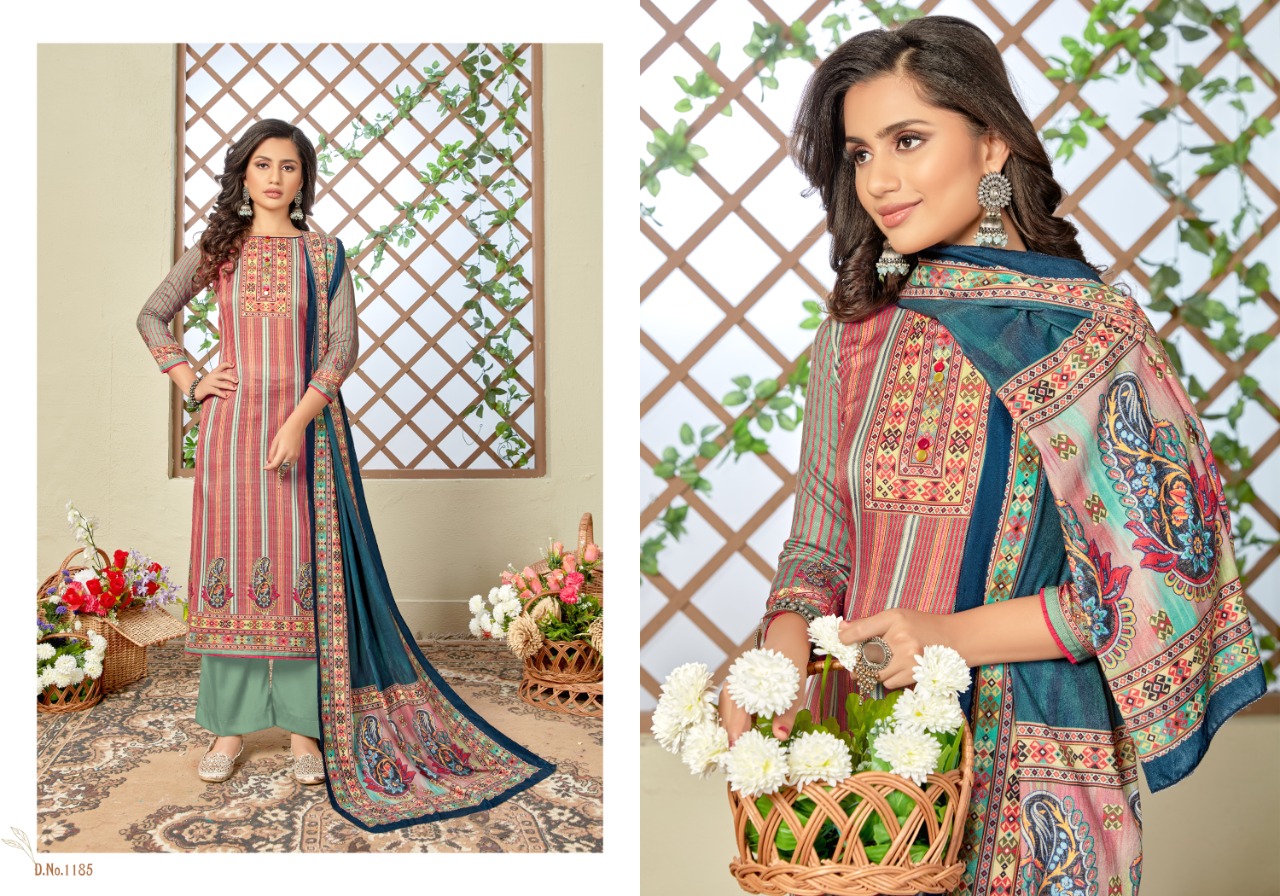 bipson shaneel 4 woollen pashmina gorgeous look salwar suit catalog