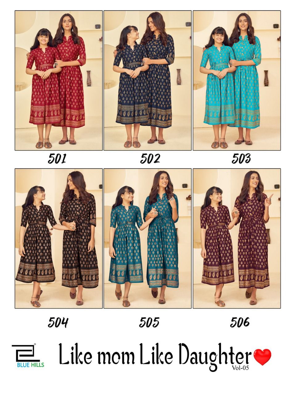 bluehills like mom like daughter vol 5 rayon attractive kurti catalog