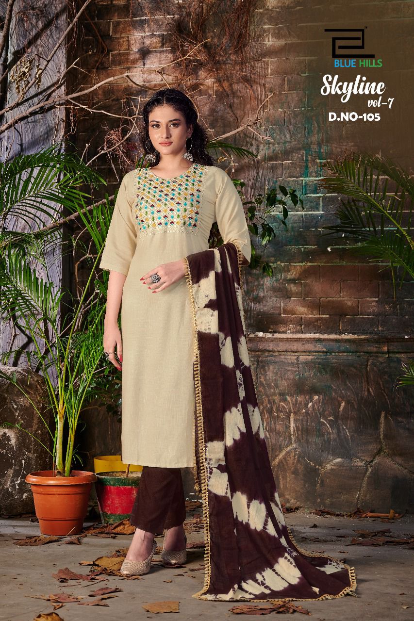 bluehills skyline vol 7 rayon astonishing top bottom and dupatta catalog