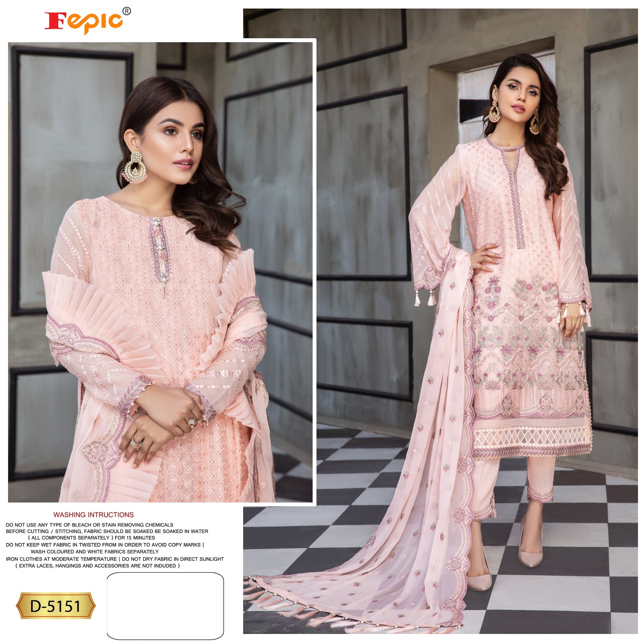 fepic rosemeen d 5151 georgette regal look salwar suit single