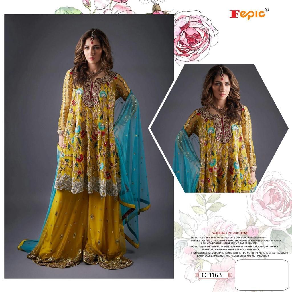 fepic rosemeen  c 1163 georgette regal look salwar suit single