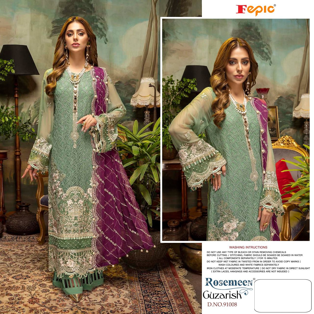 fepic rosemeen guzarish georgette regal look salwar suit catalog