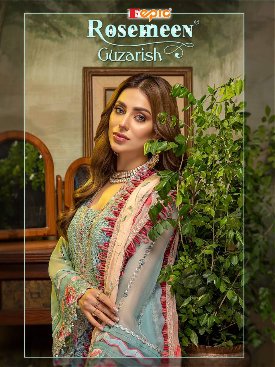 fepic rosemeen guzarish georgette regal look salwar suit catalog