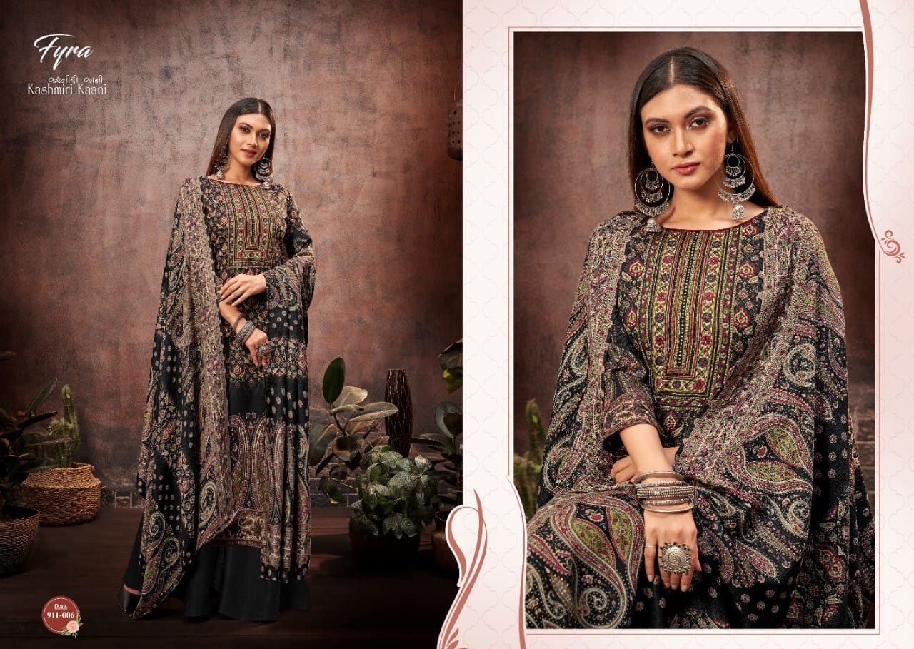 fyra alok suit kashmiri kaani pure wool pashmina exclusive colour and print salwar suit catalog