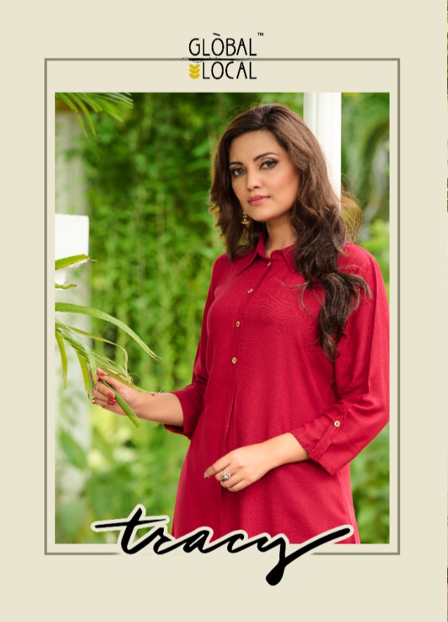 global local tracy rayon graceful look Kurti  catalog