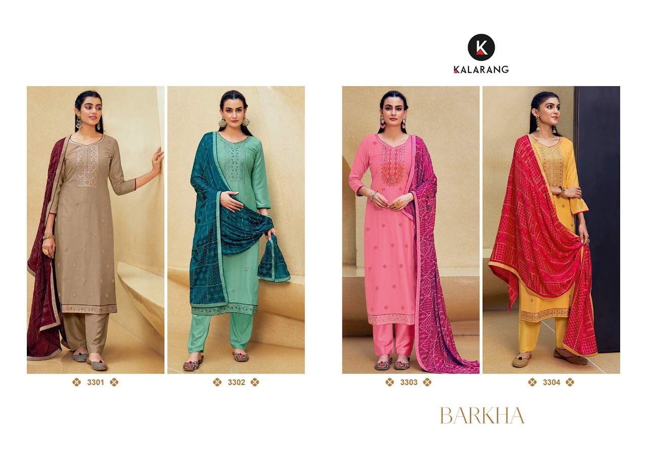 kalarang barkha silk elegant salwar suit catalog