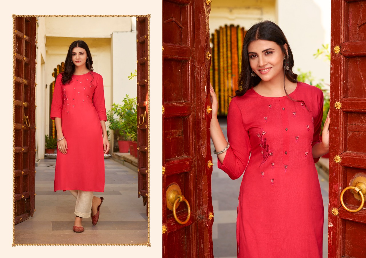 kalaroop by kajree Phoenix rayon graceful look kurti catalog