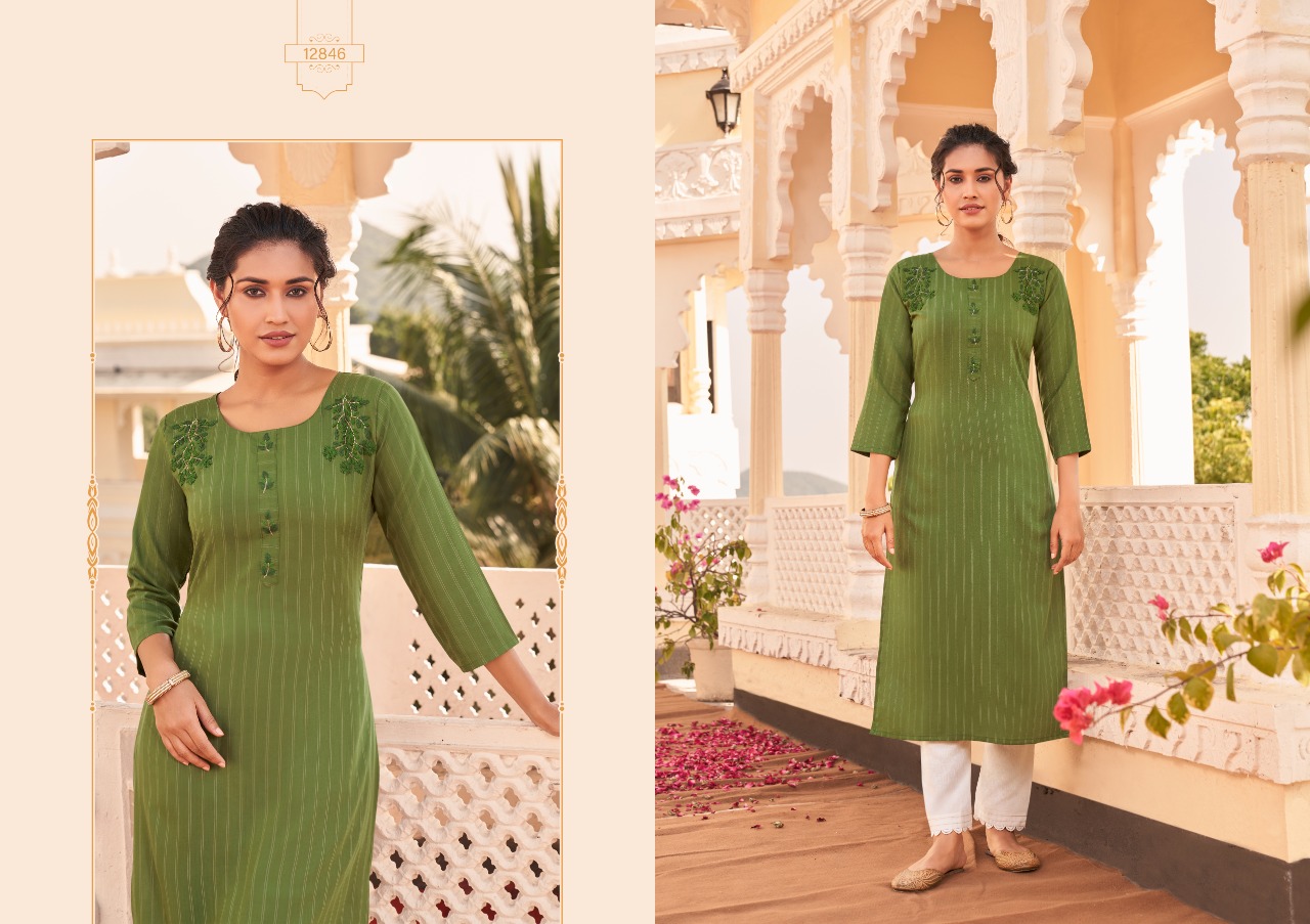 Kalaroop by Kajree walnut Fancy Weaving elegant kurti  catalog