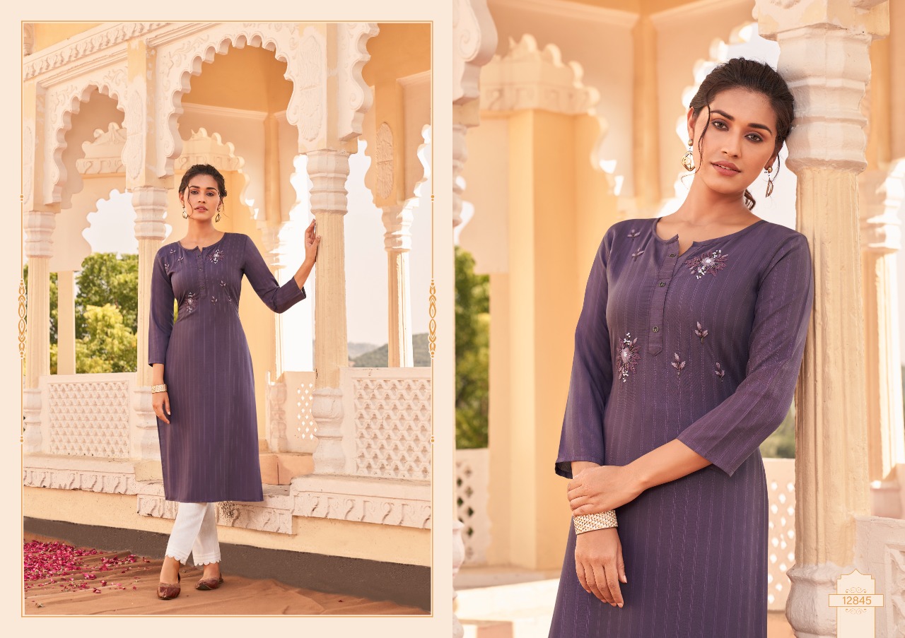 Kalaroop by Kajree walnut Fancy Weaving elegant kurti  catalog